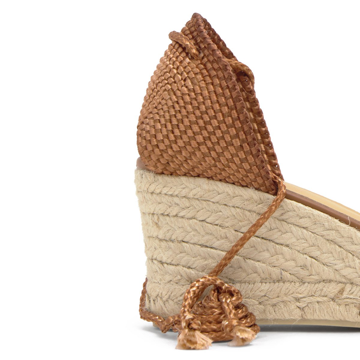 Espadrilles compensées en jute à fils métallisés CORA PLATFORM marron, CASTANER