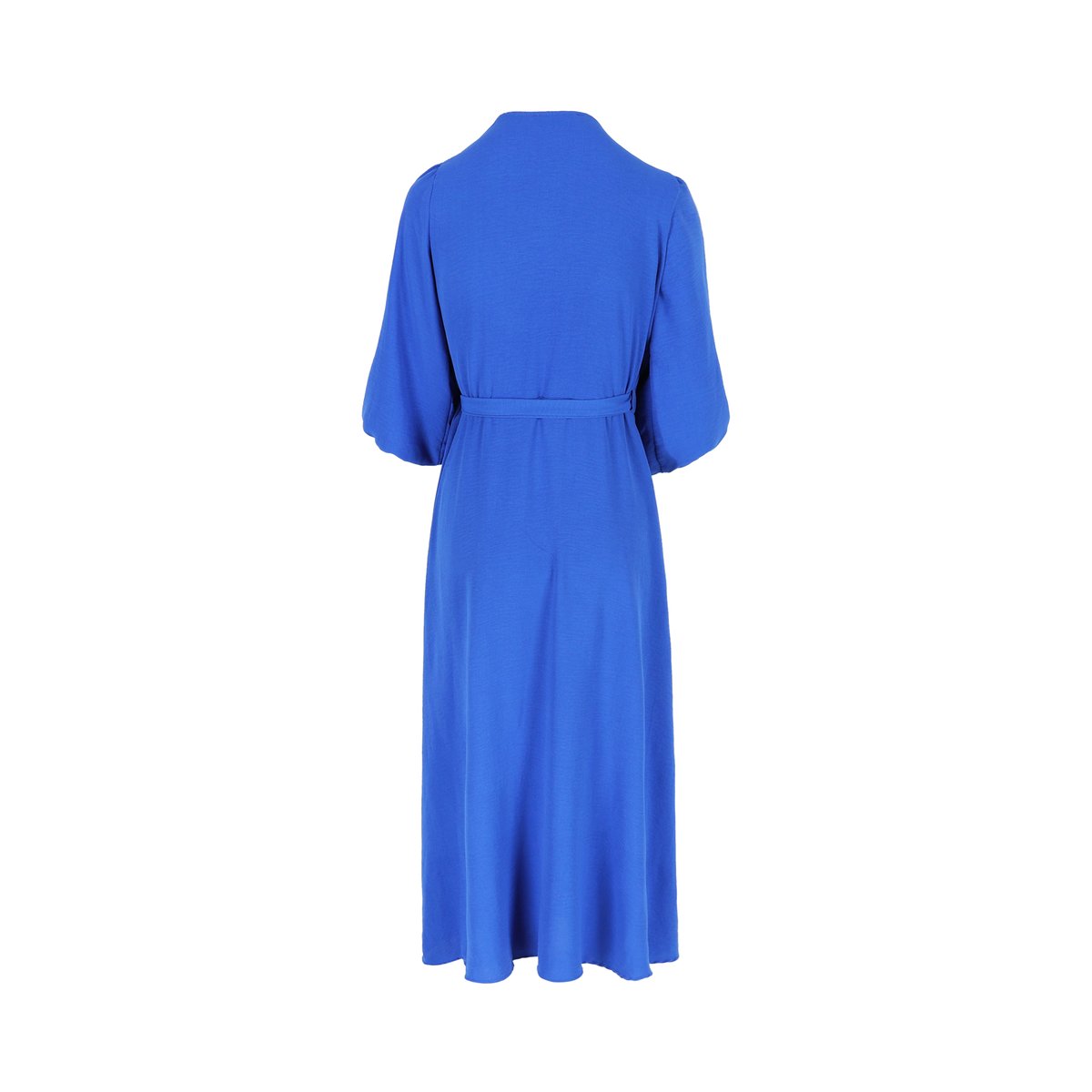 Robe cache-coeur avec manches ballon bleu electrique, LOLALIZA