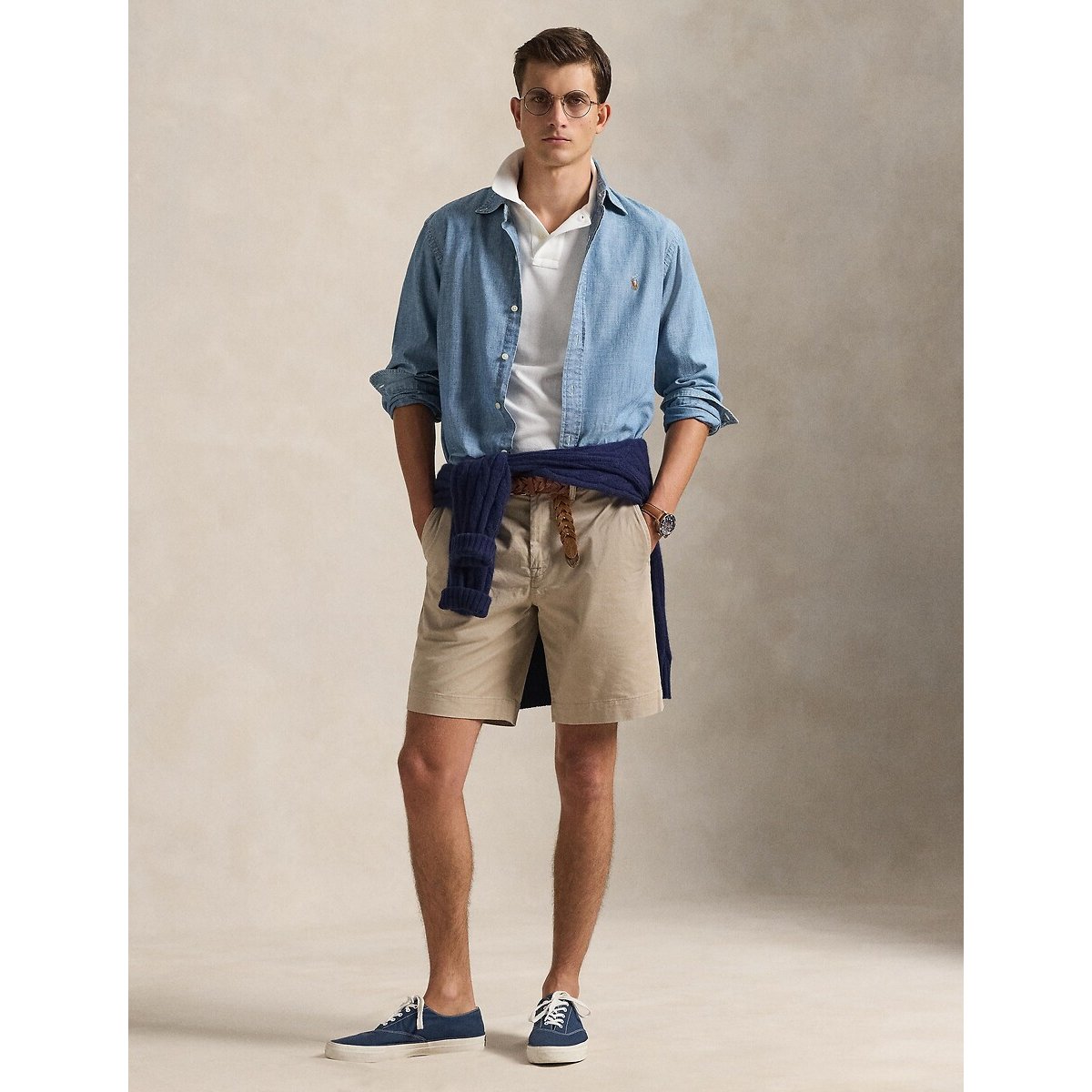 Polo cintré en coton piqué blanc, POLO RALPH LAUREN