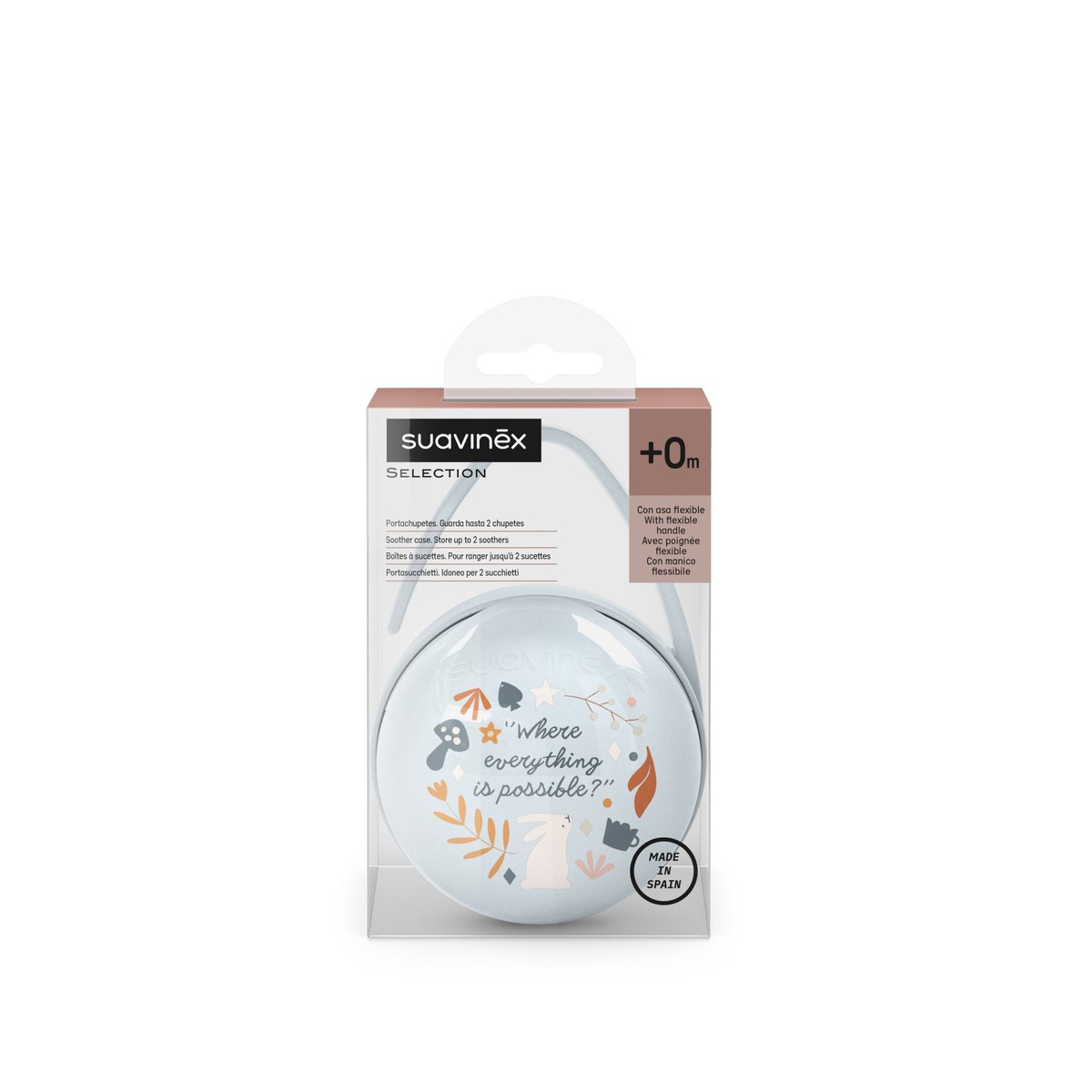 Porte-sucettes duo wonderland bleu, SUAVINEX