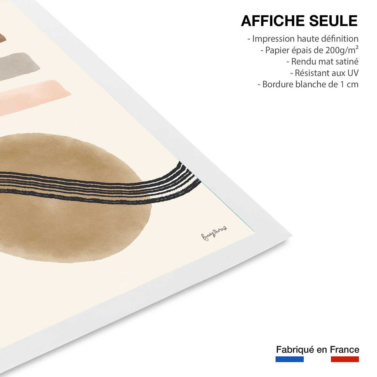 Poster Abstrait des années 50 affiche seule, HEXOA
