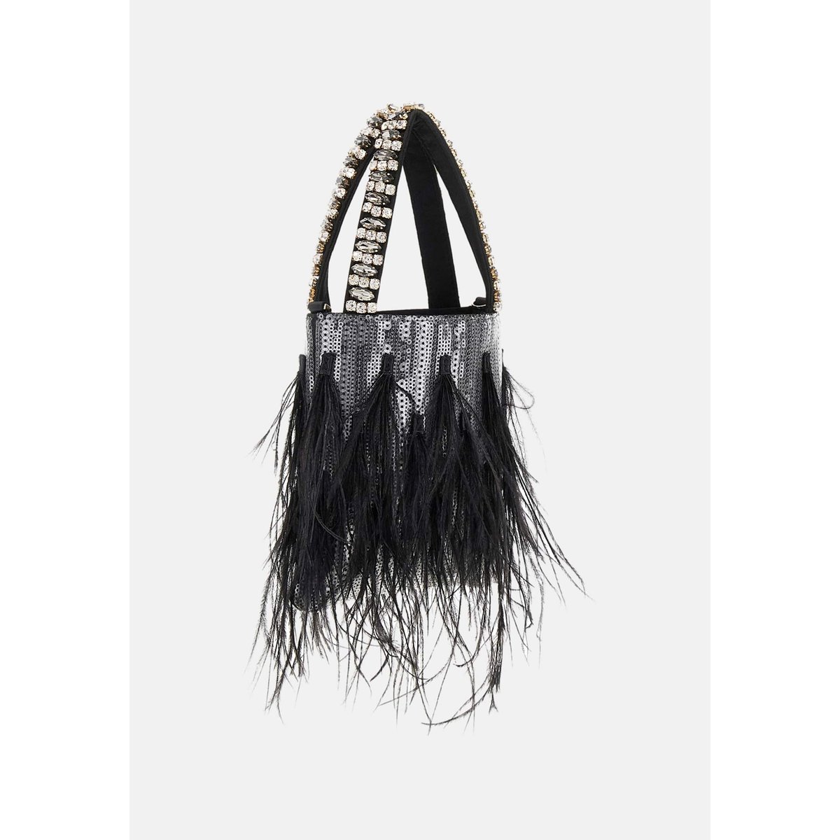 Pochette Misea Plumes noir, GUESS
