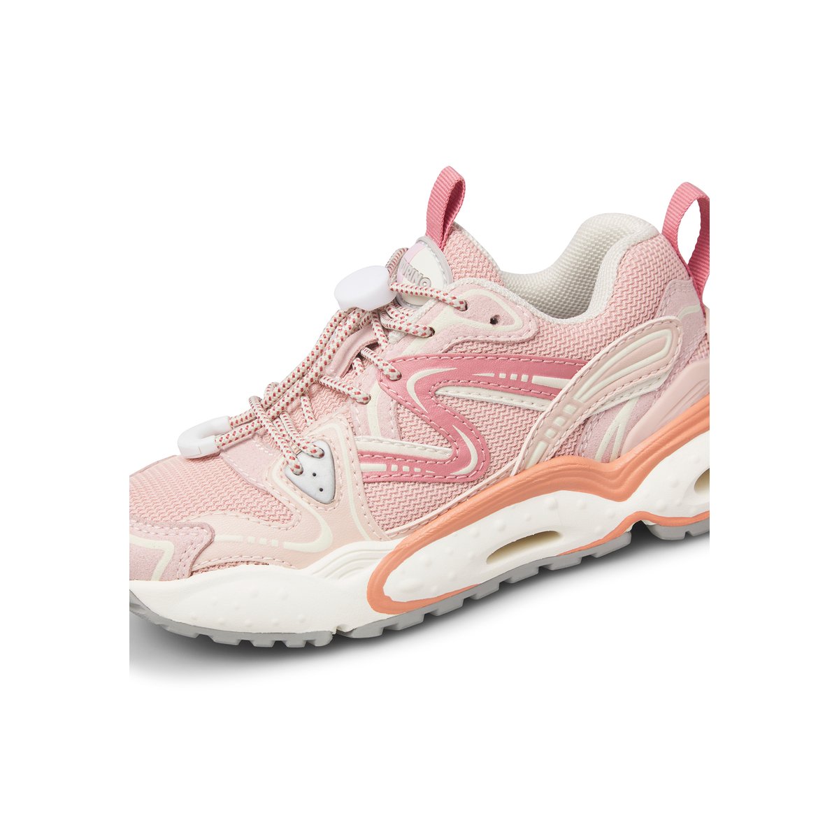Sneakers en écopelle et tissu FLYNER. rose poudré-blanc, NATURINO