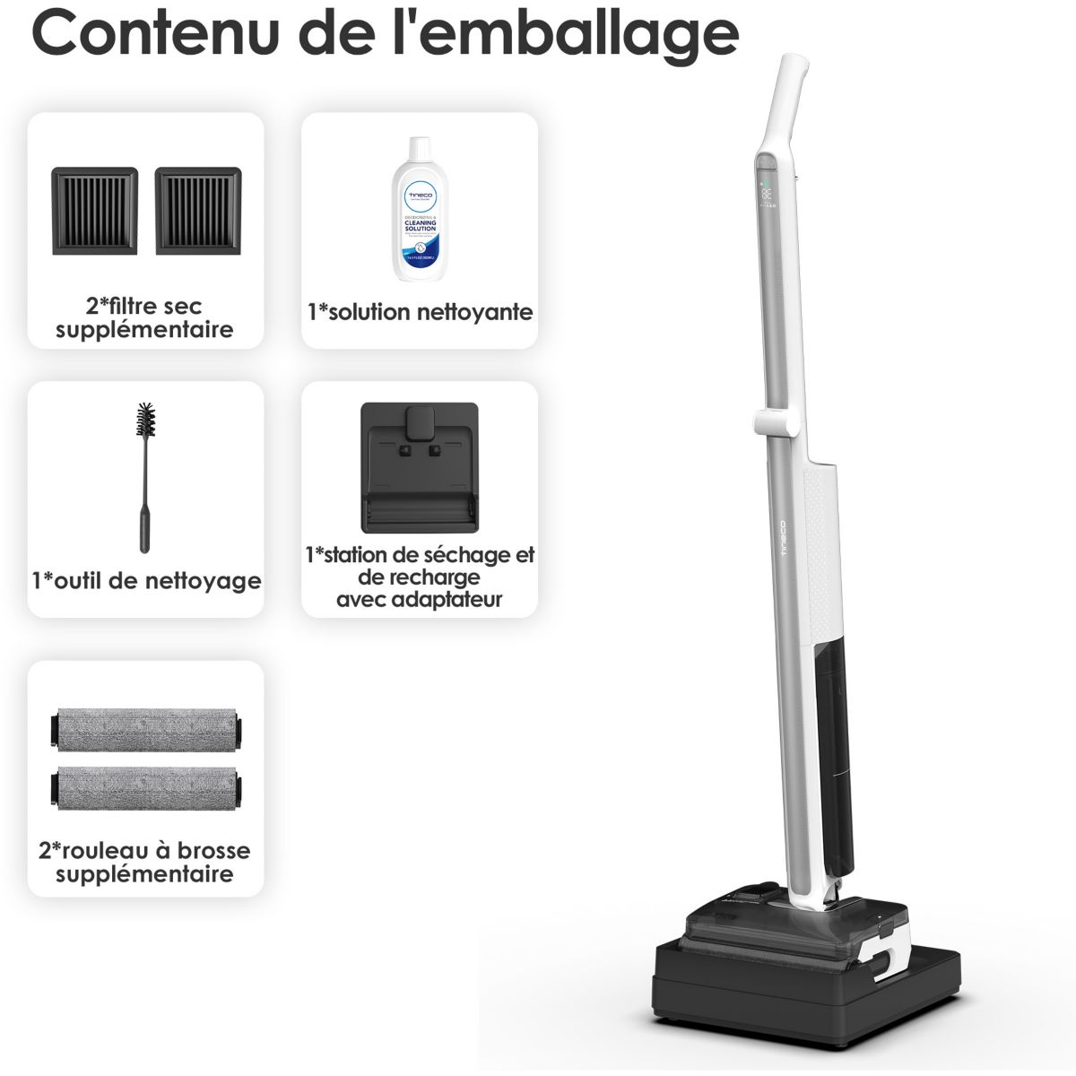Aspirateur laveur pliable Floor One I7 Fold Premium couleur unique, TINECO