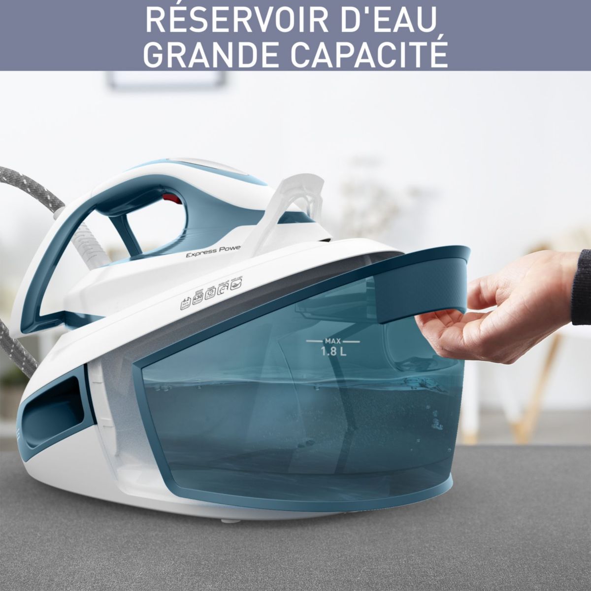 Centrale vapeur SV8111C0 Express Power blanc et bleu, CALOR