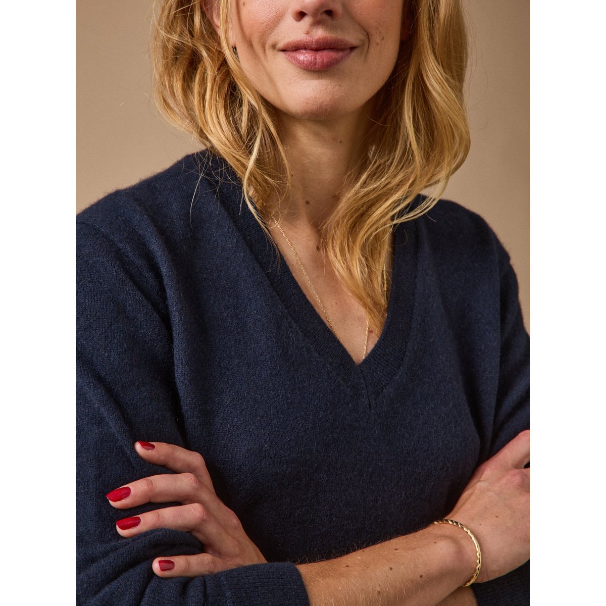 Pull col V - Collection Cachemire marine, CYRILLUS
