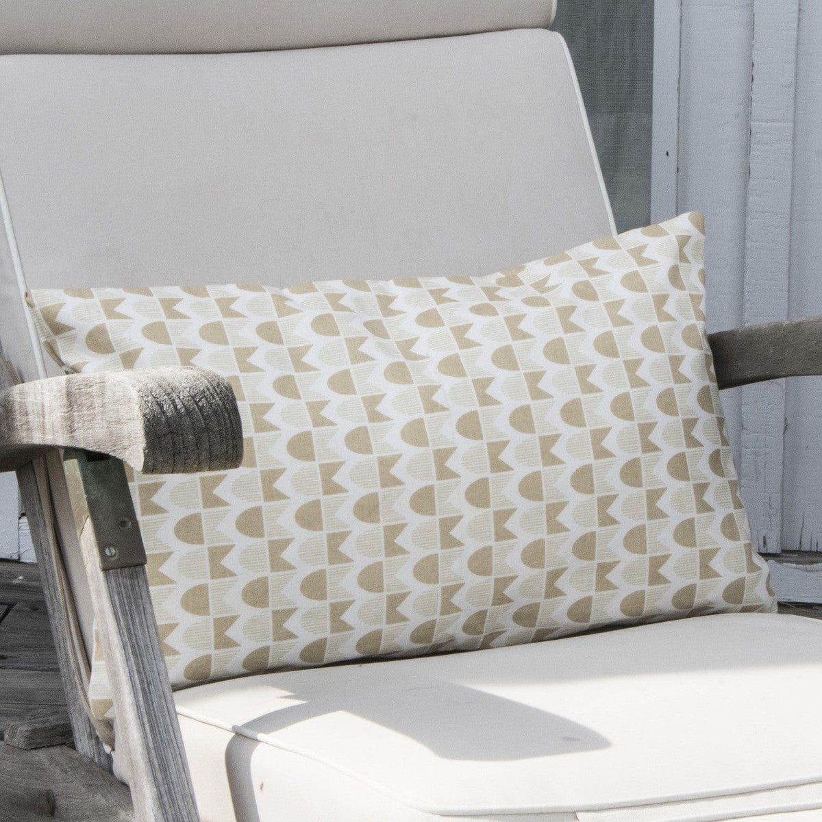 Housse de coussin d'extérieur coton SKANDI sable, FEBRONIE