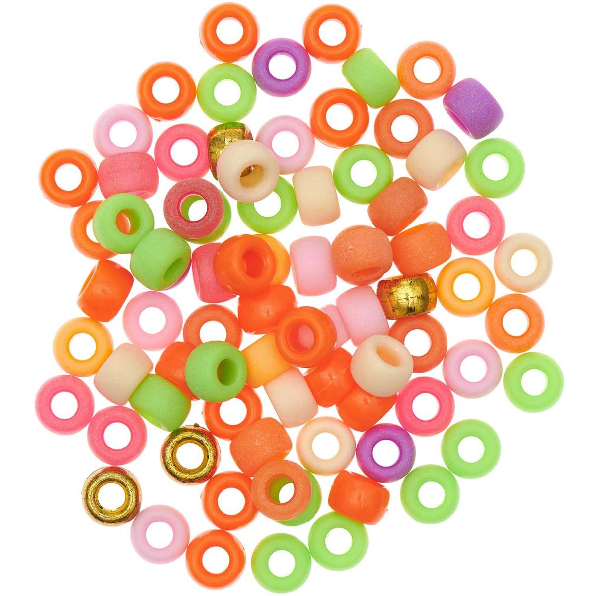 Itoshii pack de 80 perles Ponii neon mix couleur unique, RICO DESIGN