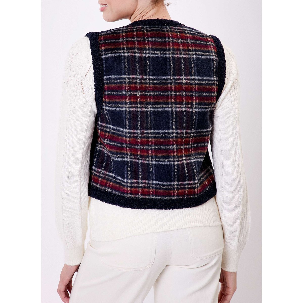 Gilet sherpa sans manche réversible RISI bleu marine, LA FIANCÉE