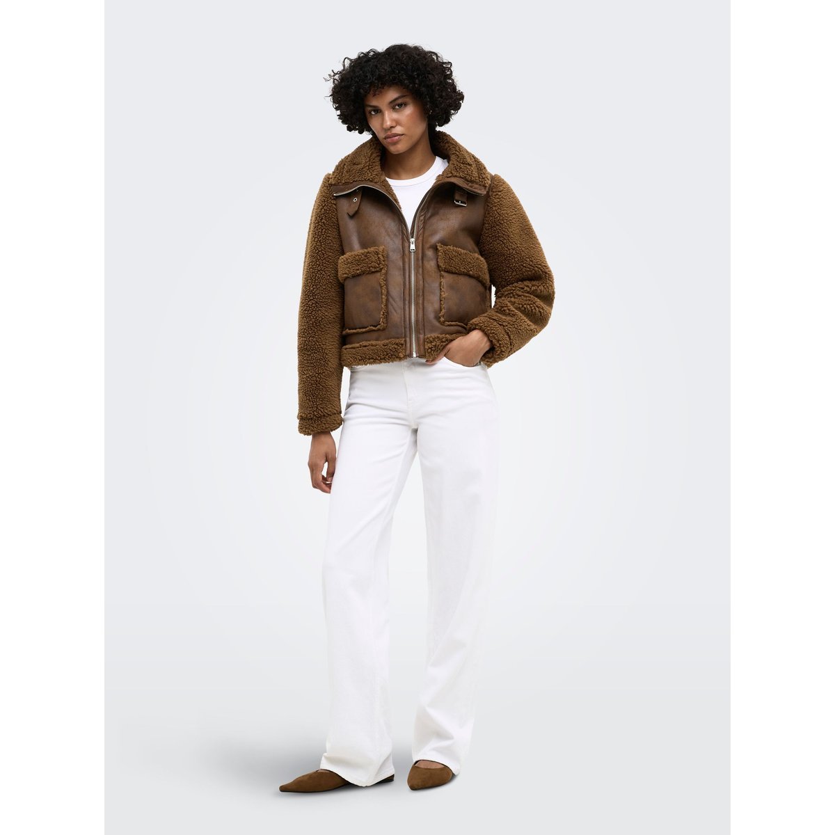 Veste En Cuir woodsmoke, ONLY