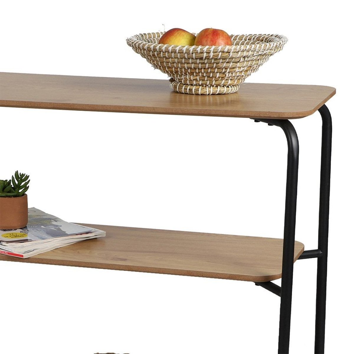 Console 2 niveaux Marcel marron, DECORATIE