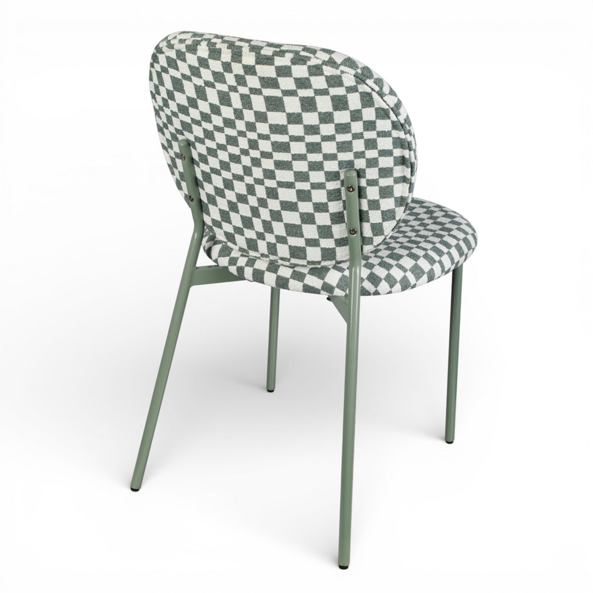 Chaise repas tissu et blanc vert amande, ZAGO