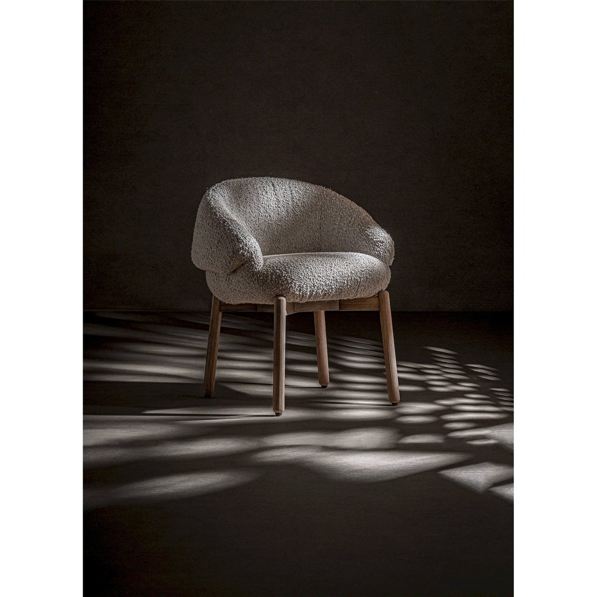 Chaise en bois d'orme, Motif jacquard bois d'orme marron translucide, RECOLLECTION