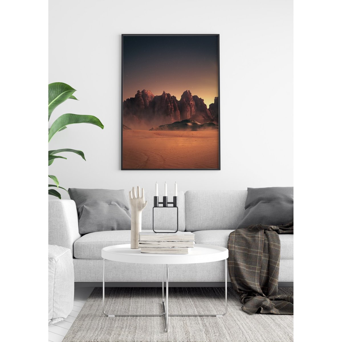 Poster Mars Landscape blanc, L'AFFICHERIE
