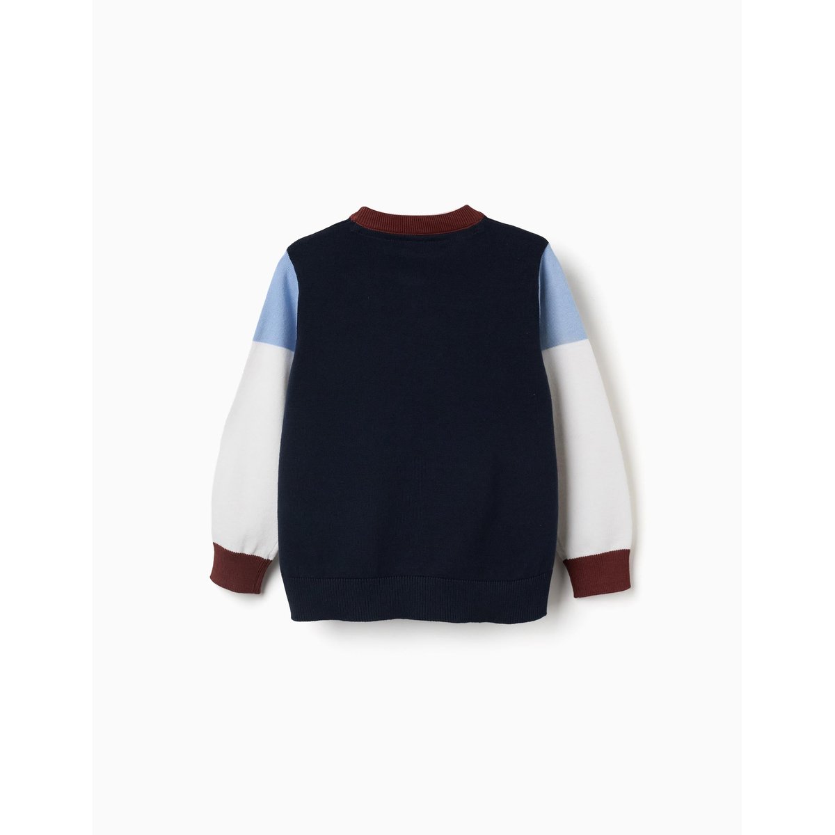 Pull en maille à blocs de couleur bleu foncé, ZIPPY