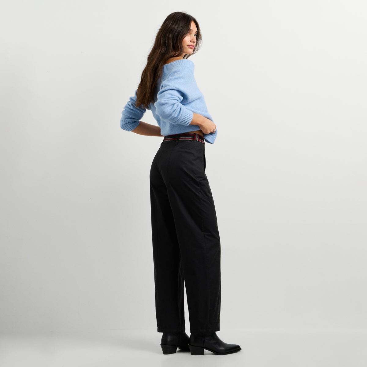 Pantalon Large Avec Détails Brodés noir, PEPE JEANS