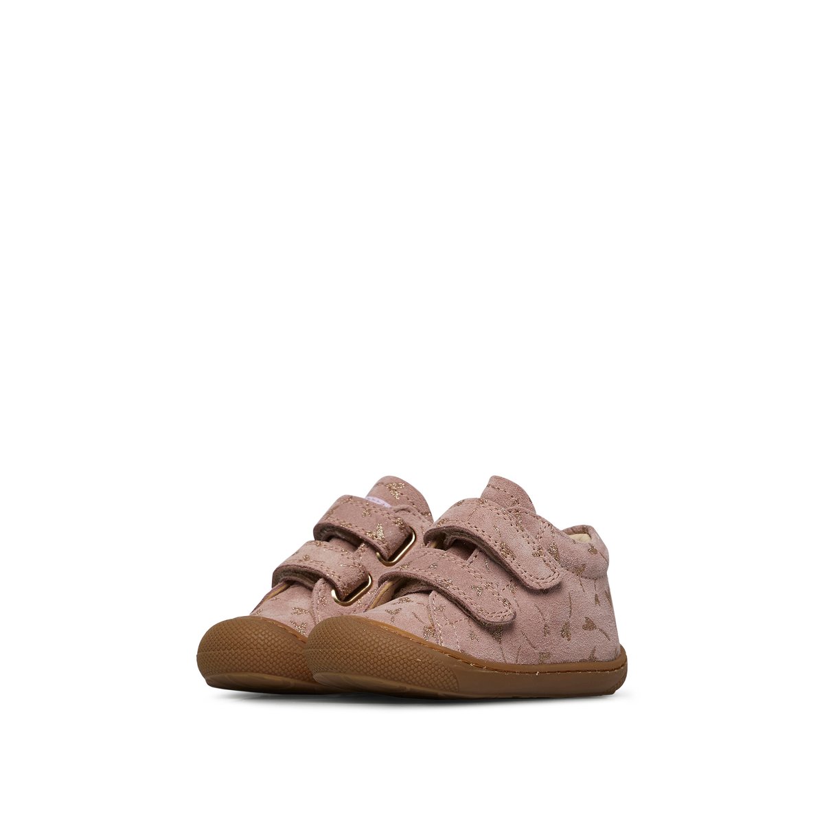 Chaussures premiers pas en suède COCOON VL rose-platine, NATURINO