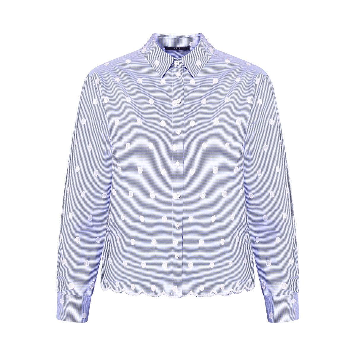 Blouse mit streifen und stickerei bluewhite, ZERO