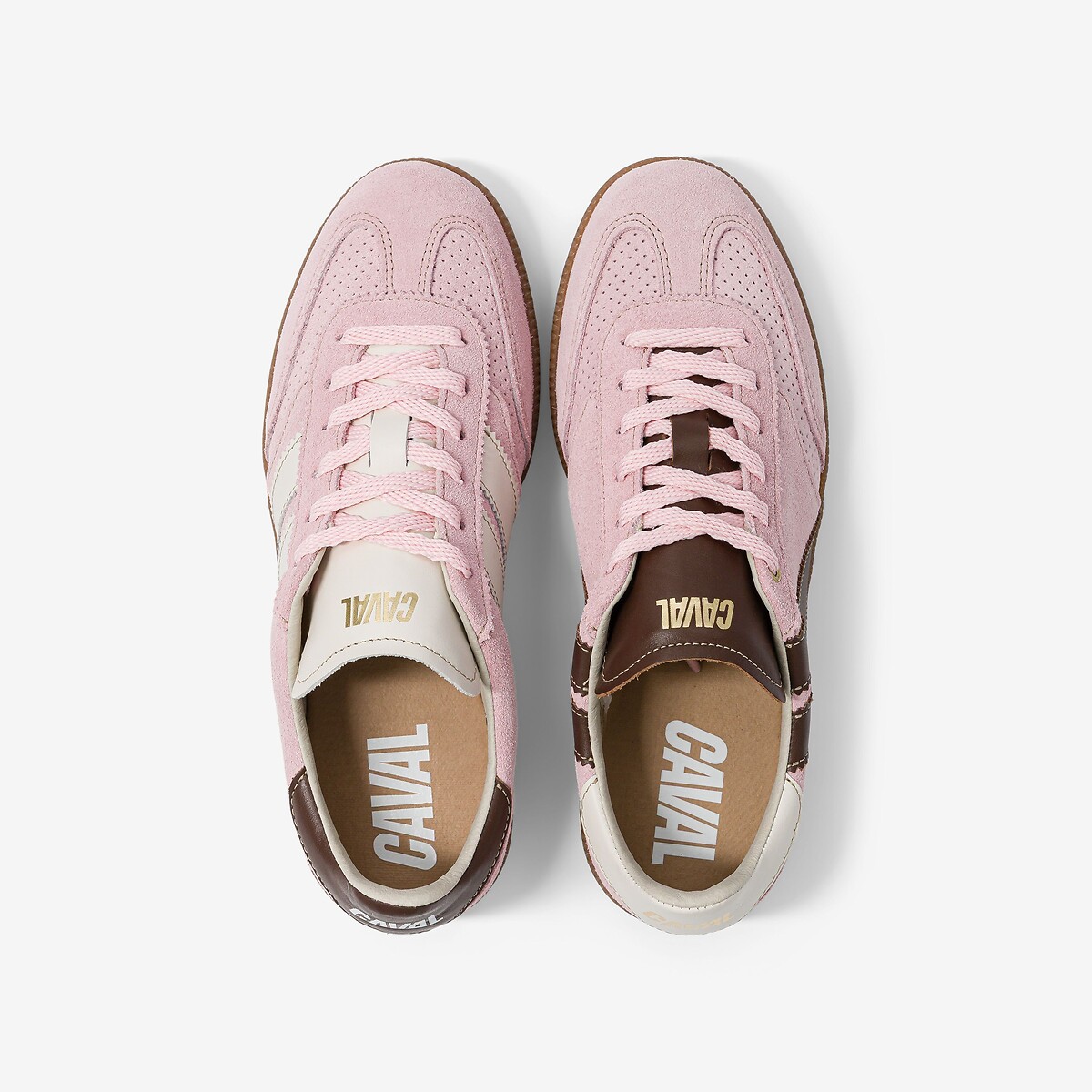 Baskets en cuir rose, CAVAL