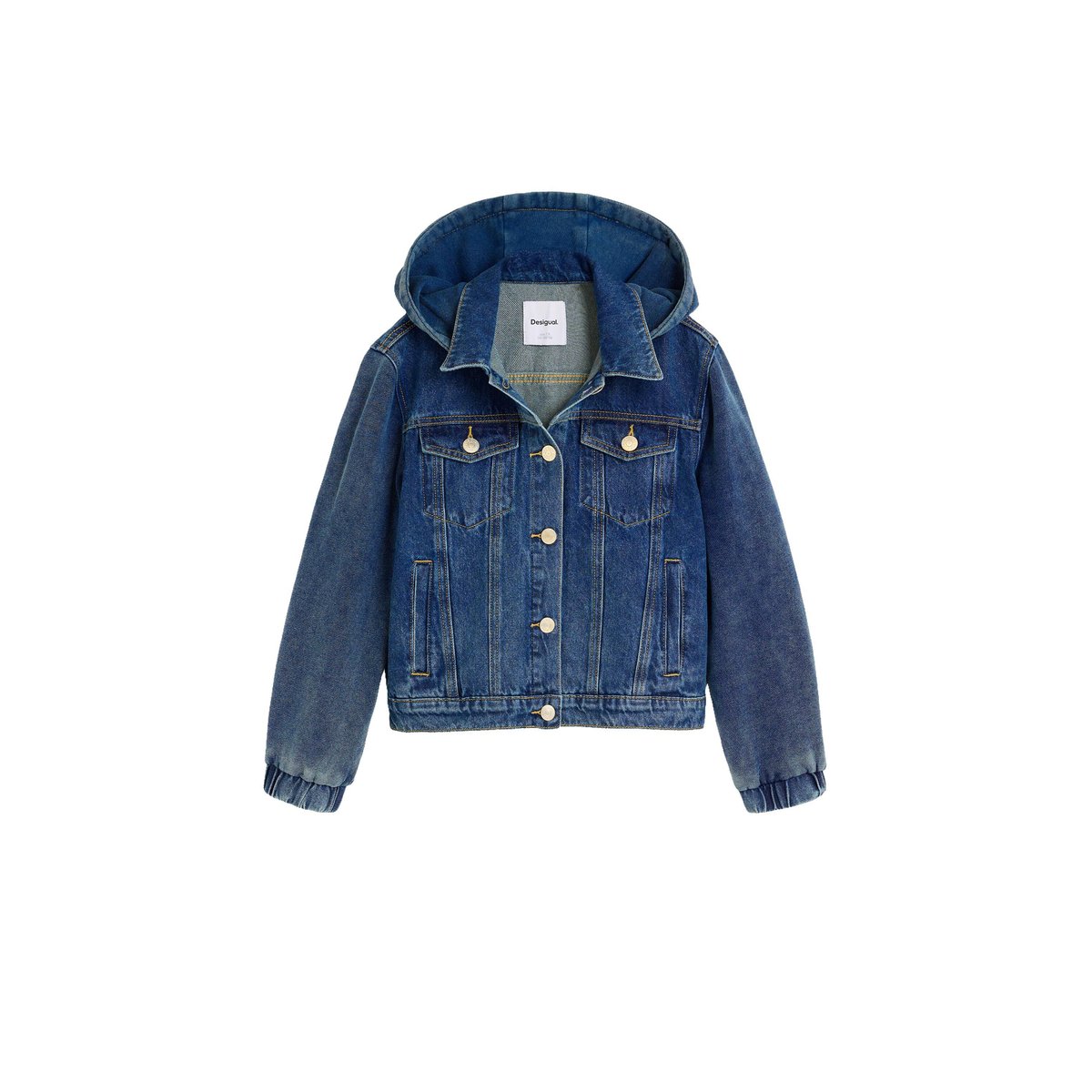 Veste en jean à capuche bleu, DESIGUAL