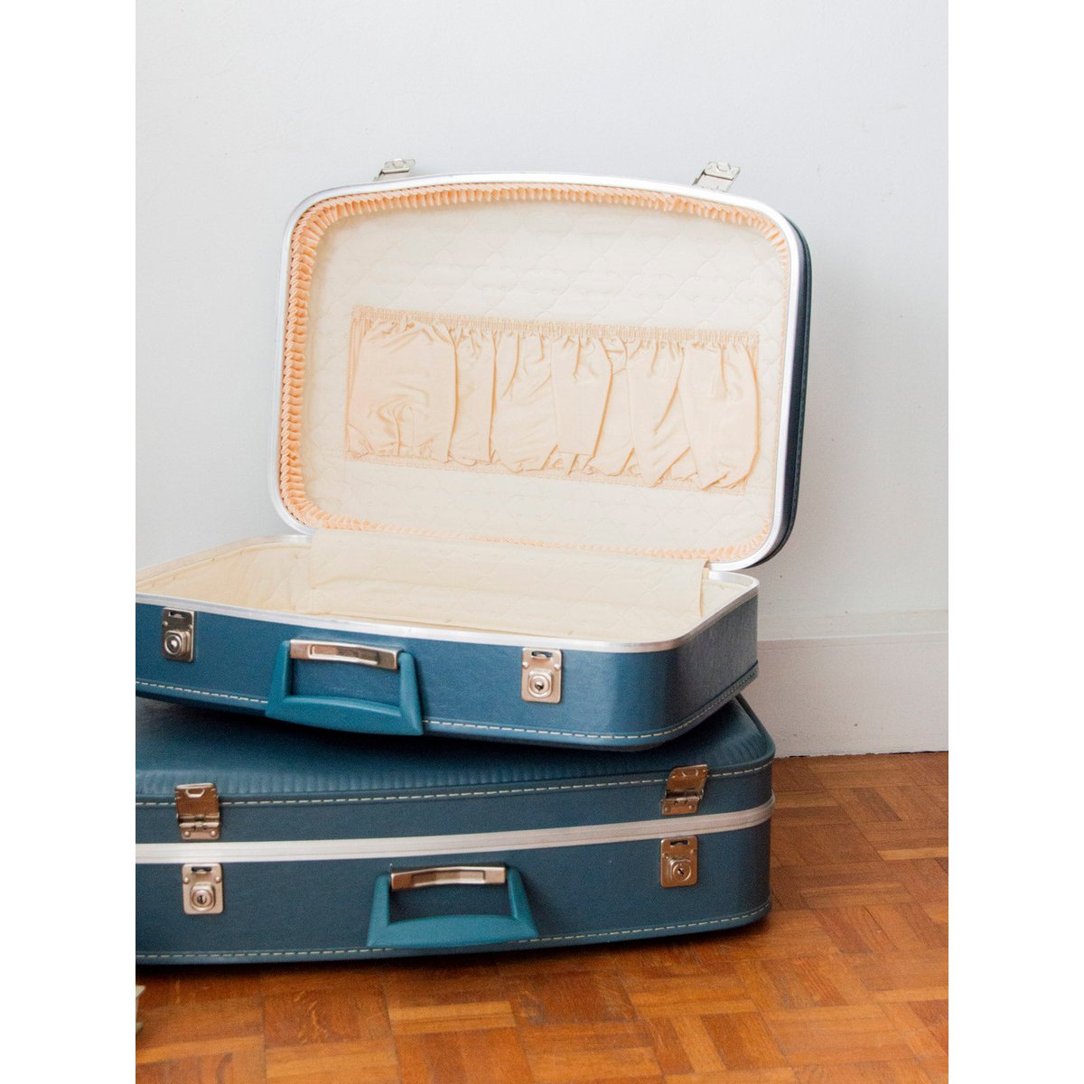 Lot de 3 valises vintage Lucienne N°261 - Bon état bleu, DEBONGOUT