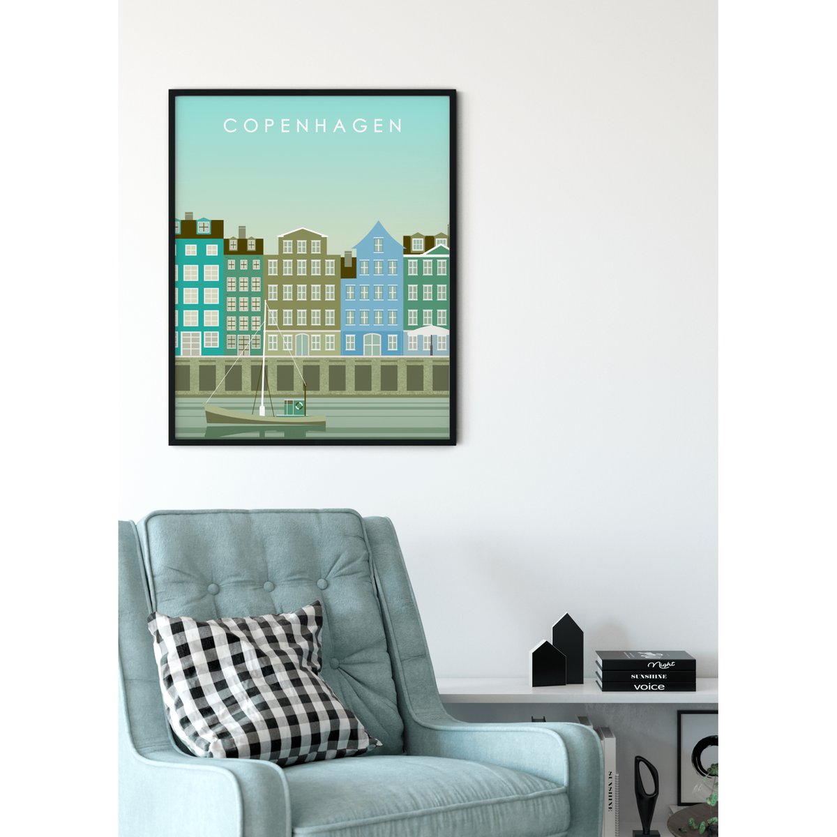 Affiche Copenhague blanc, L'AFFICHERIE