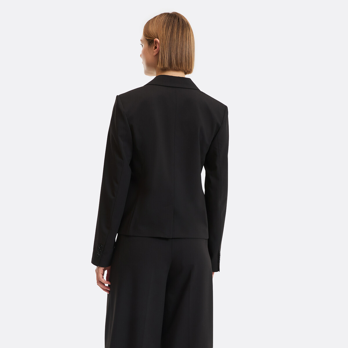 Blazer court coupe cintrée noir, LA REDOUTE COLLECTIONS