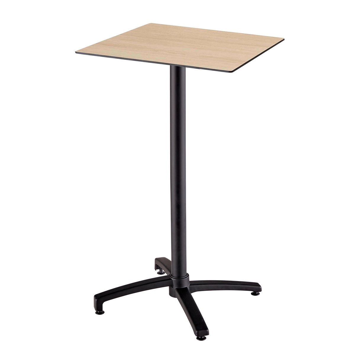 Table haute en HPL inclinable et 2 chaises hautes en métal, OPERA taupe, OVIALA