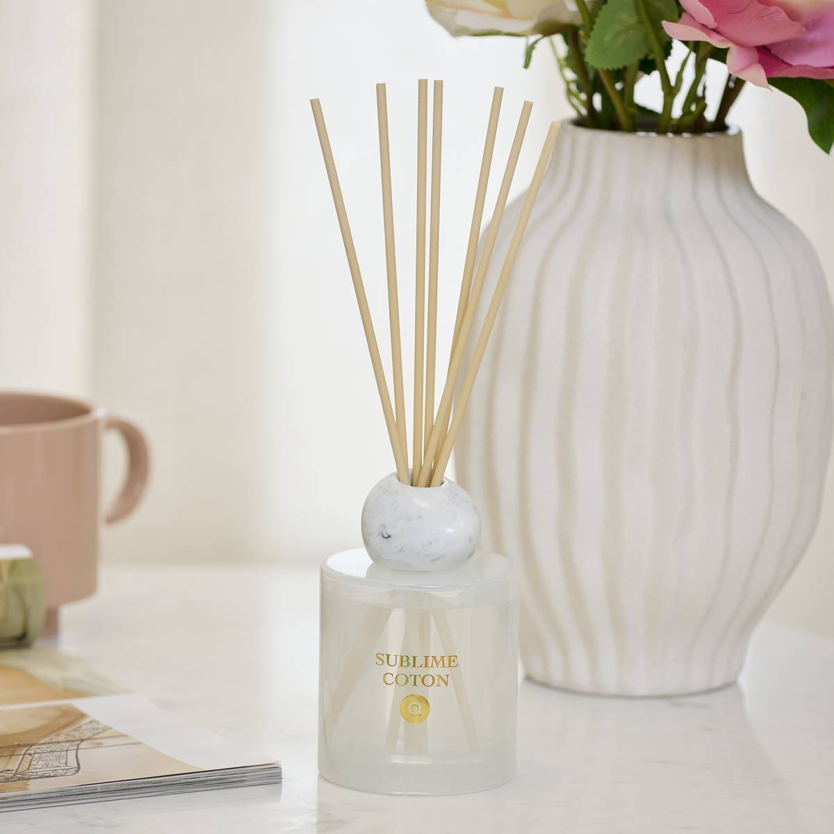 Diffuseur en verre LIANA blanc, ATMOSPHERA