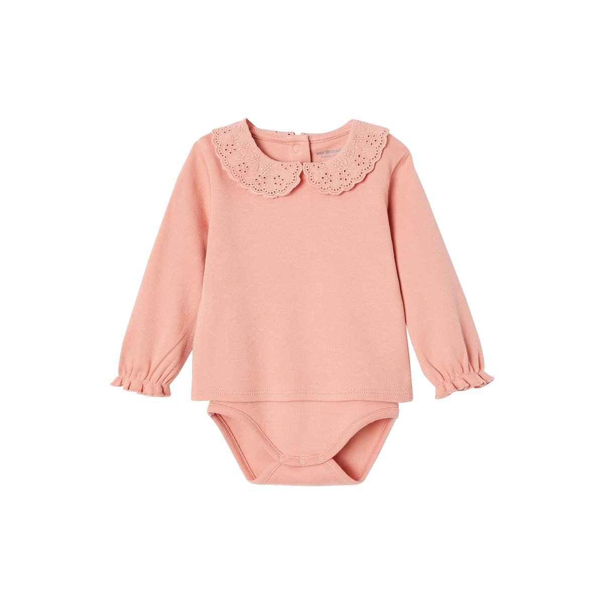 Lot 2 bodies tee-shirt en coton bio ATELIER rose, VERTBAUDET