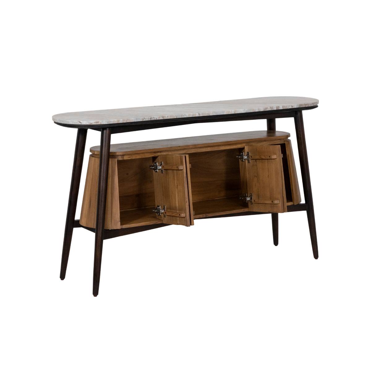 Buffet en bois d'acacia et marbre SIMON bois clair, MADE IN MEUBLES 