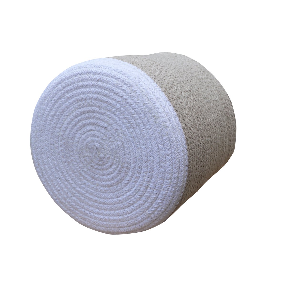 Panier enfant en coton, BICOLOR gris clair, ivoire, HAPPY DECOR KIDS