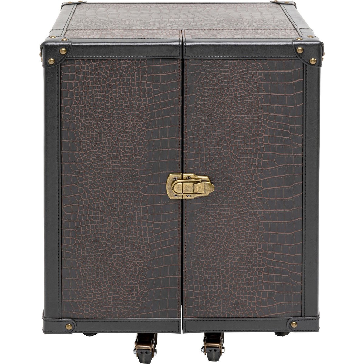 Bar-coffre en simili croco, GLOBETROTTER marron, KARE DESIGN