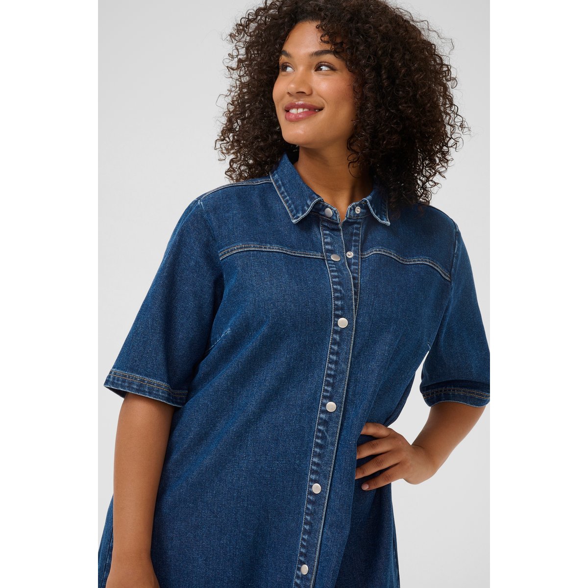 Denim dress bleu denim, KAFFE CURVE