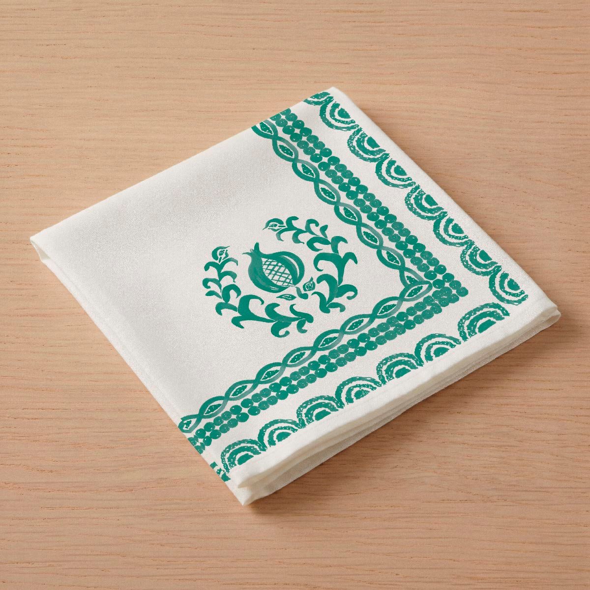 Lot de 4 serviettes en coton 100% Mosaic vert, NAF NAF HOME