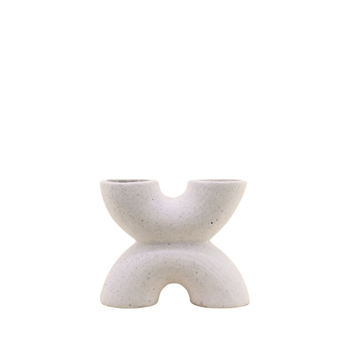 Vase en porcelaine double entrée, H12cm beige, ORNAMI