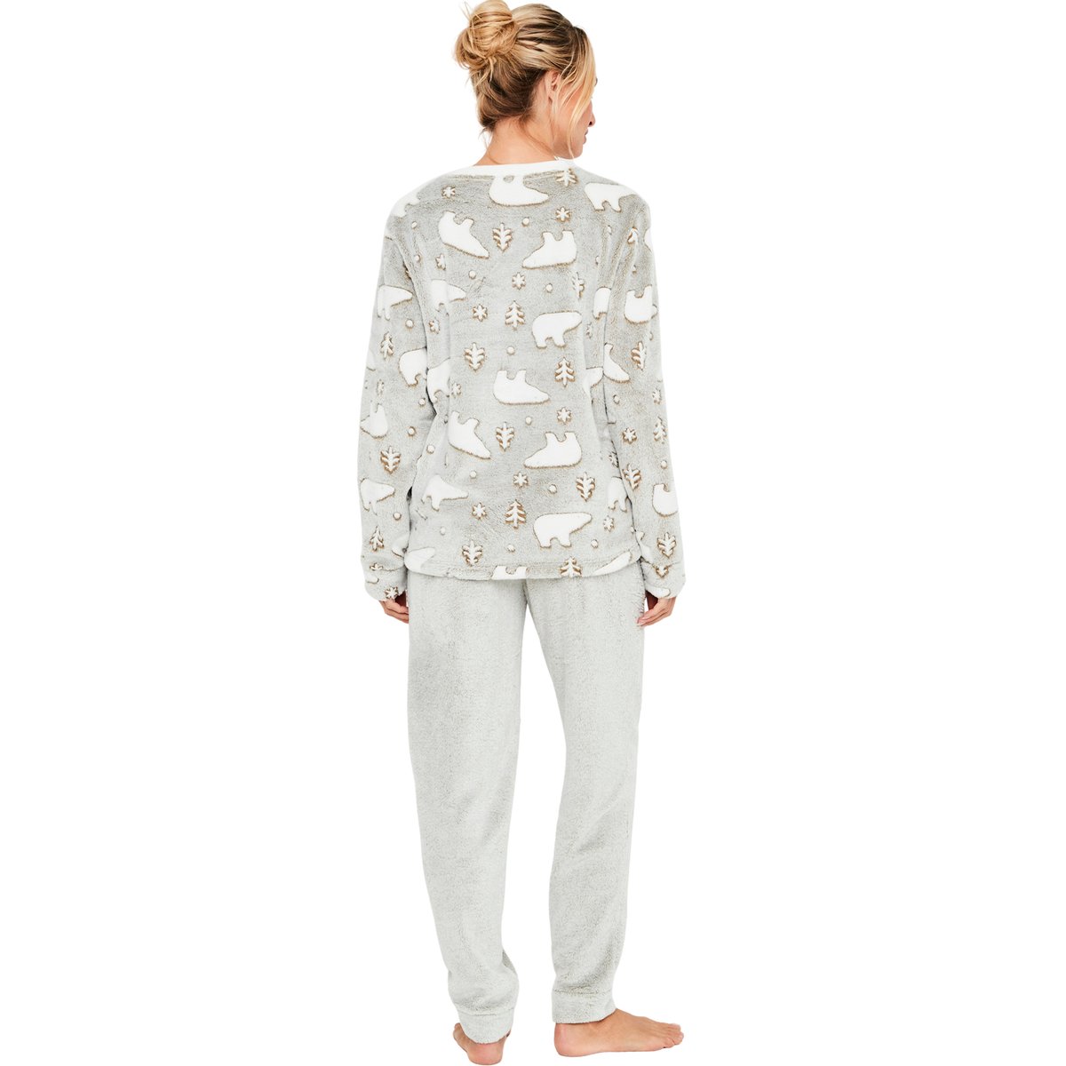Pyjama polaire pantalon top manches longues Artic gris, SELMARK