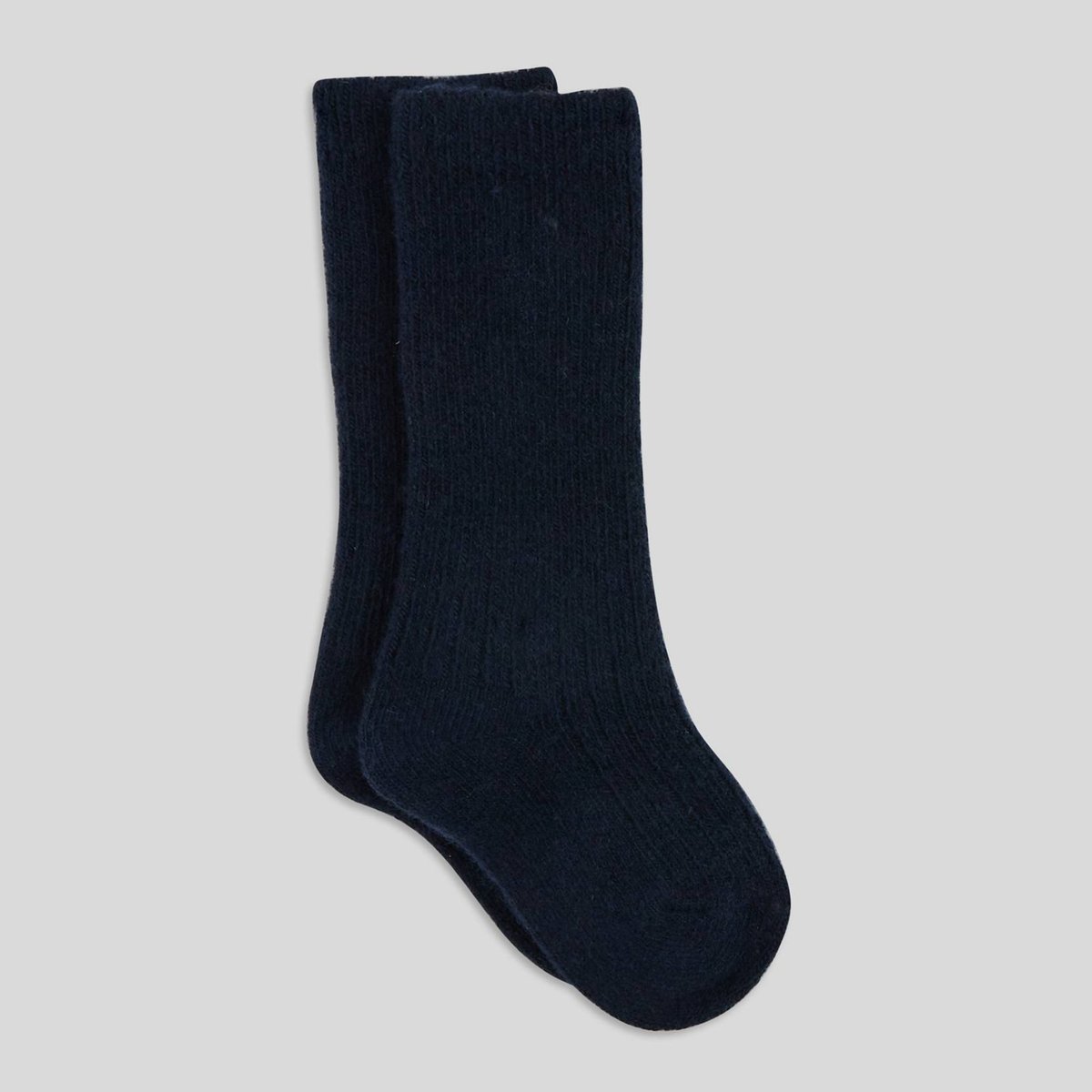 Chaussettes chaude cotelee contenant du coton BIO marine, BOUT'CHOU