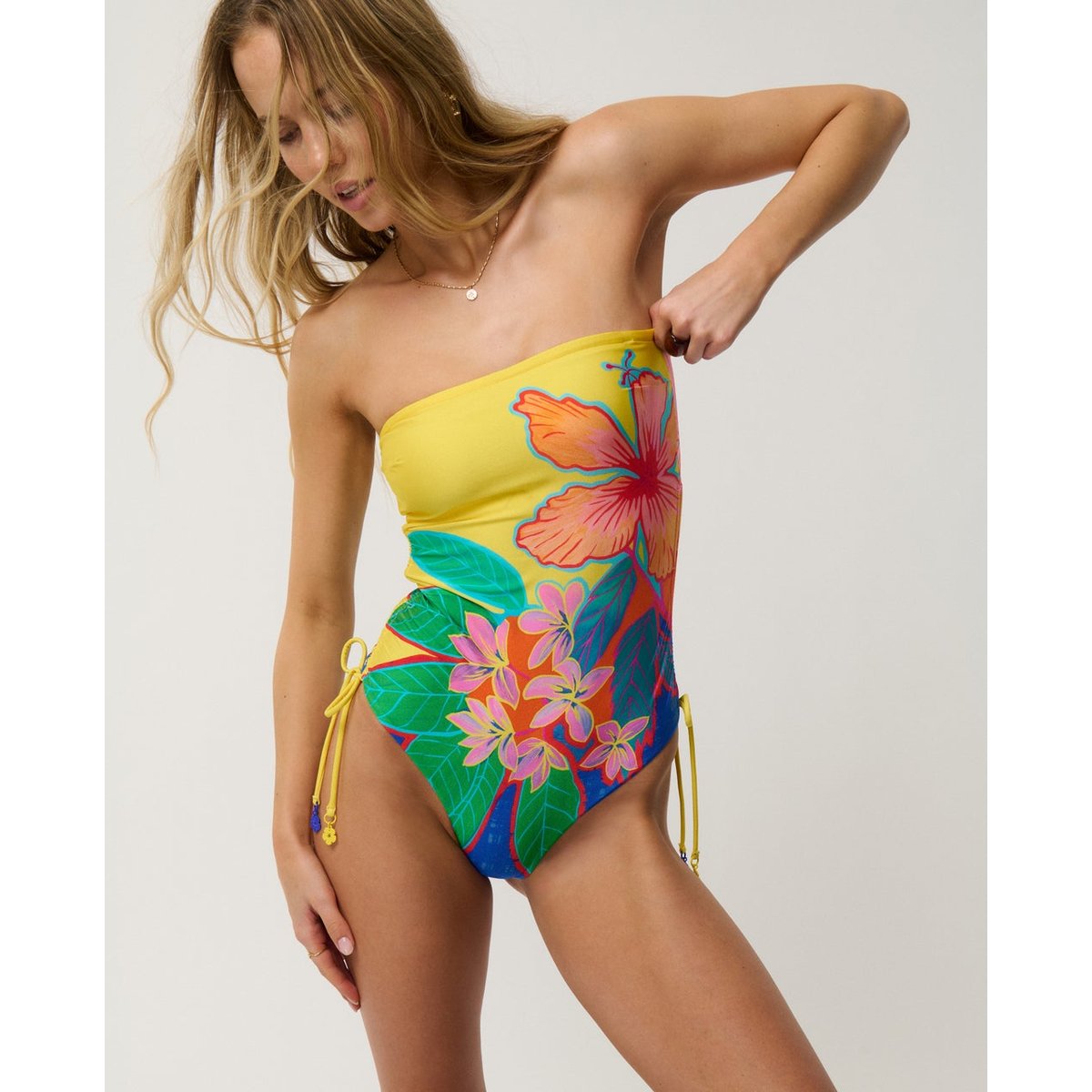 Maillot de bain une pièce bustier Bliss yellow, RIP CURL