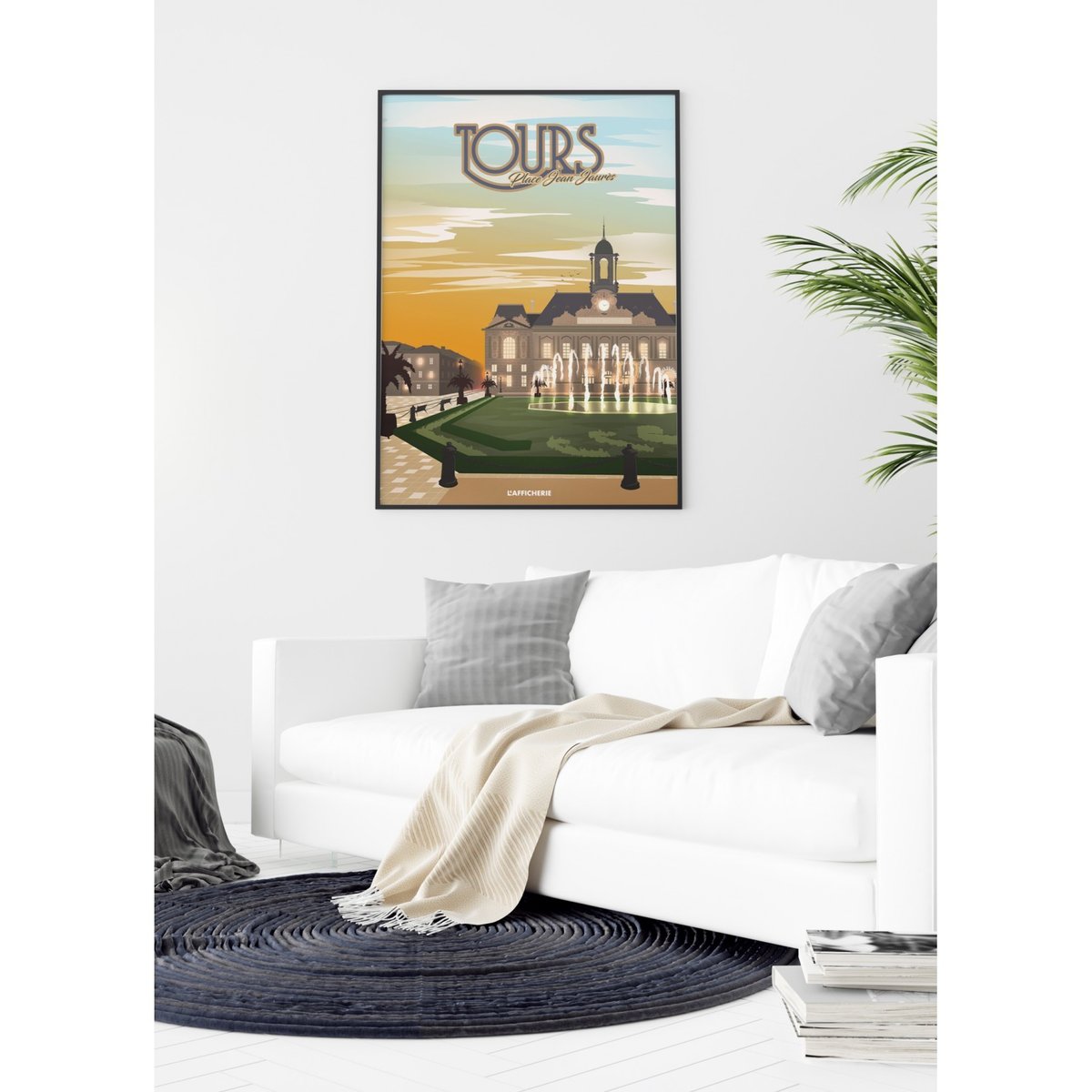Affiche ville Tours : Jean Jaurès blanc, L'AFFICHERIE