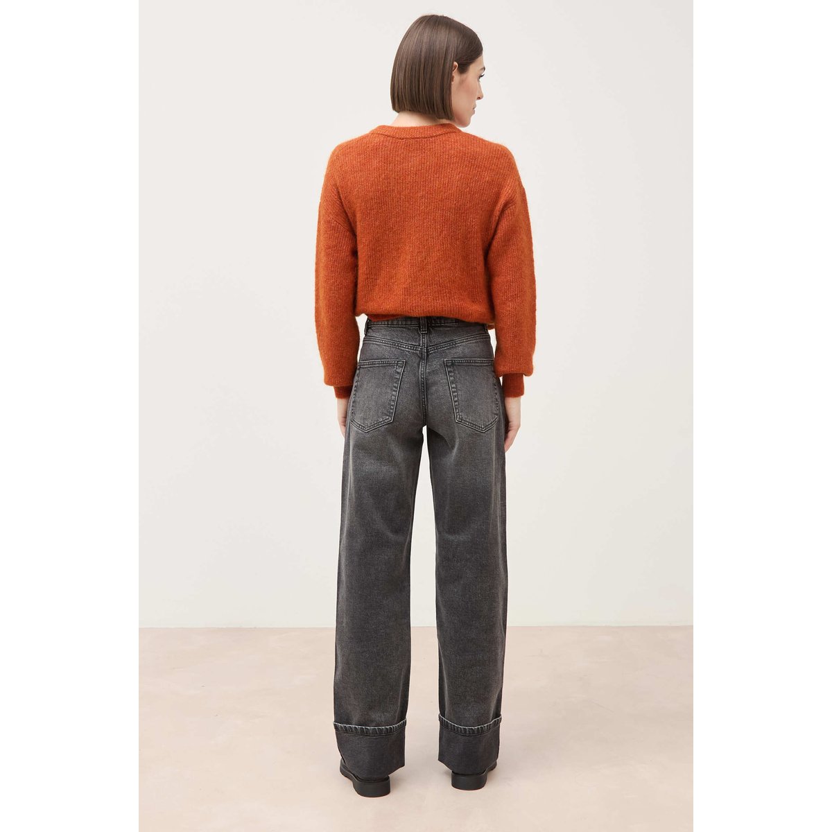 Jeans straight taille standard denim gris, BONOBO