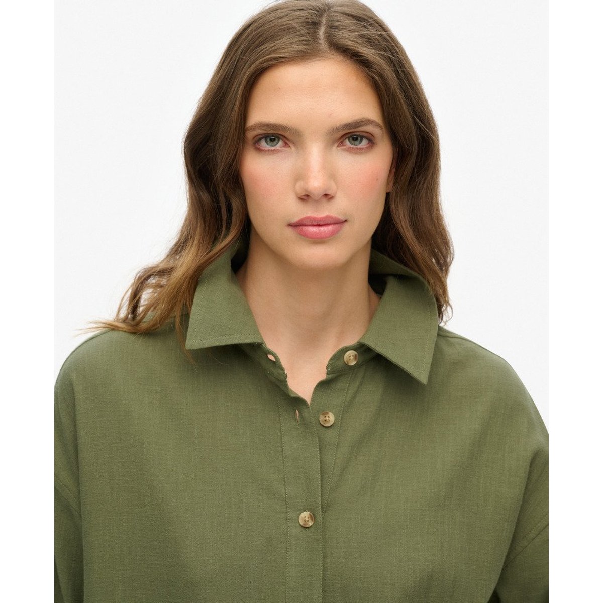 Chemise de plage longue Ibiza vert scarabée, SUPERDRY