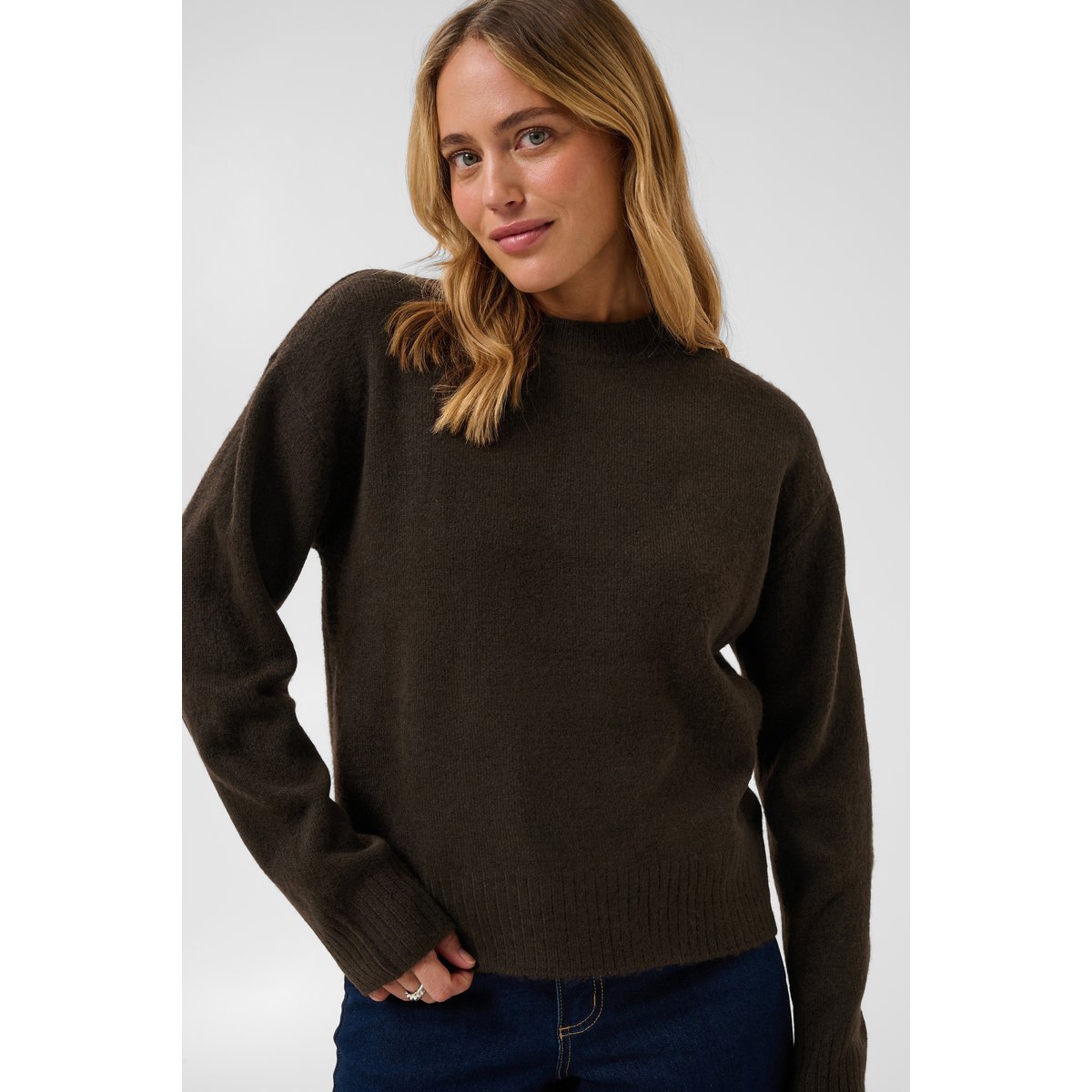 Pullover tricoté marron coffee bean, KAFFE