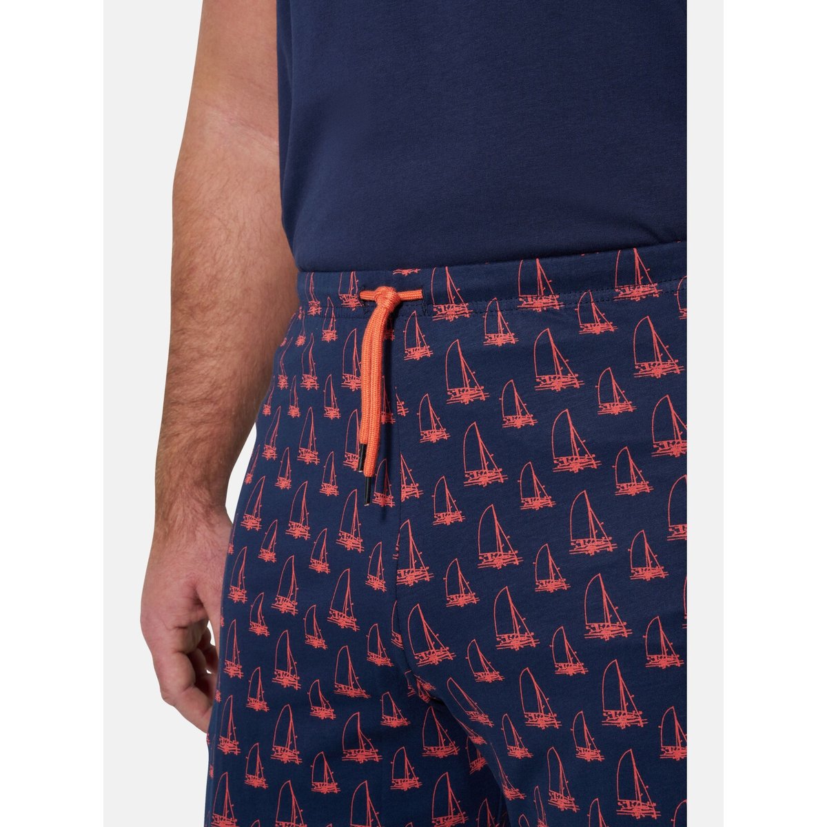 Short de pyjama TORD bleu foncé à dessin, JAN VANDERSTORM