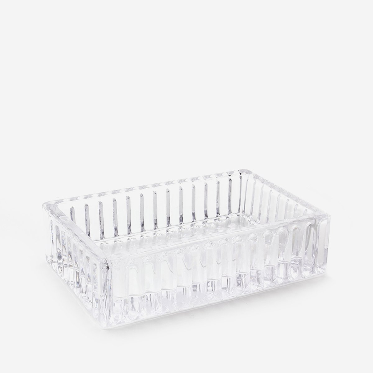 Porte-savon en verre rectangulaire incolore, BATH BAZAAR