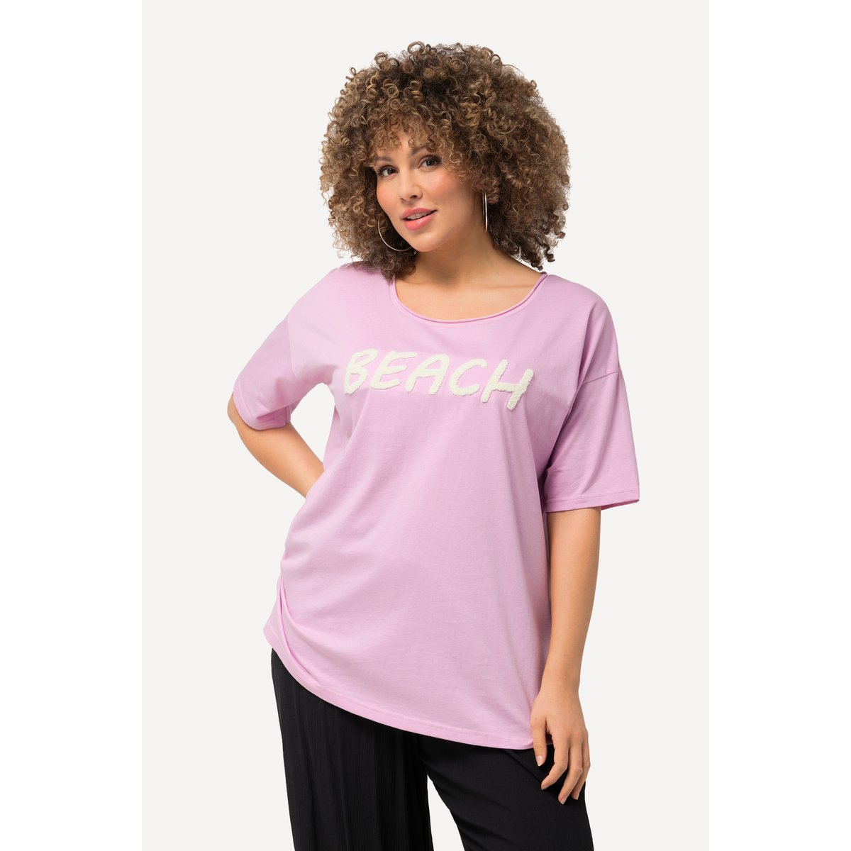 T-shirt à manches courtes. Coupe oversized violet clair, ULLA POPKEN
