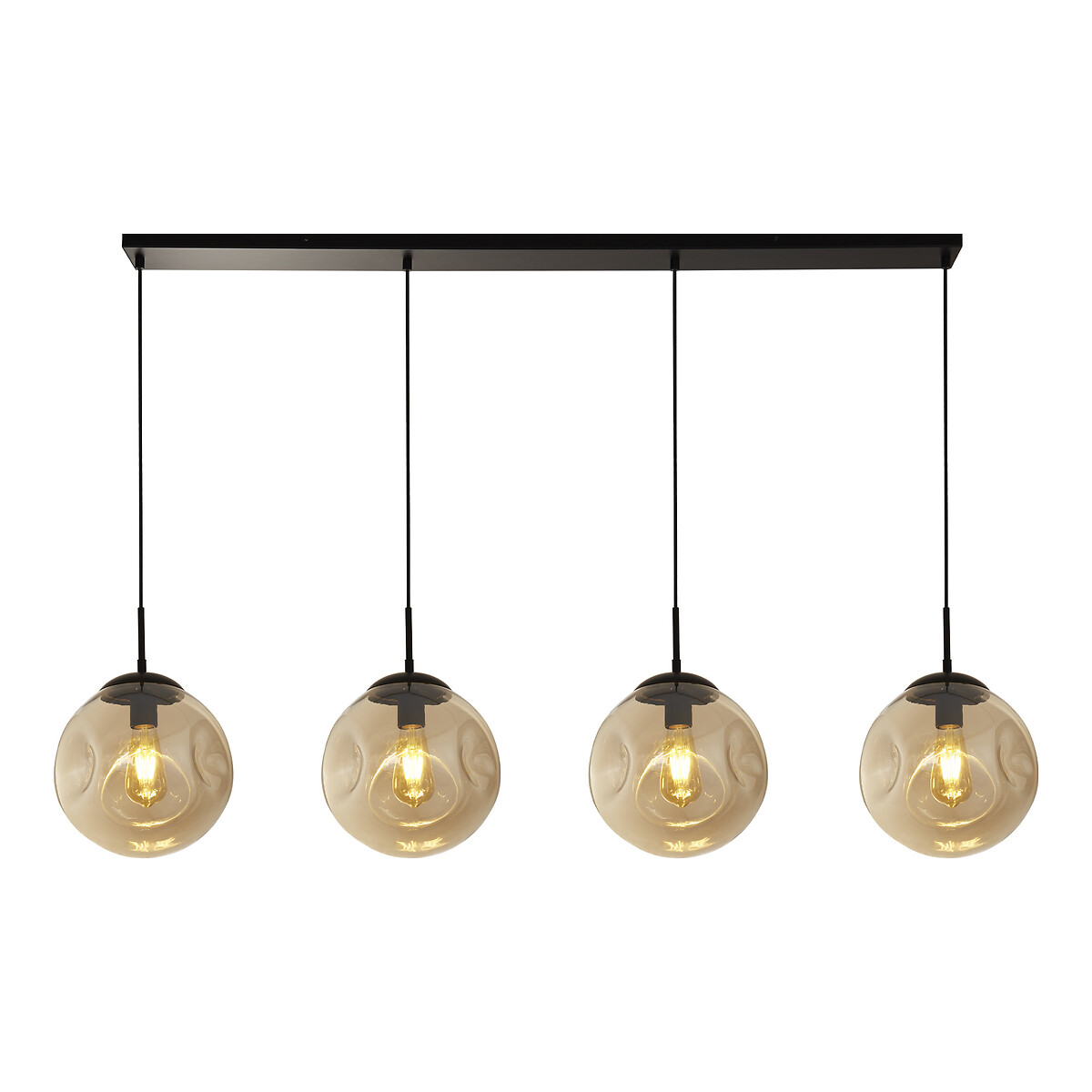 Paris 4-Light Hammered Glass Bar Pendant Light black, SO'HOME