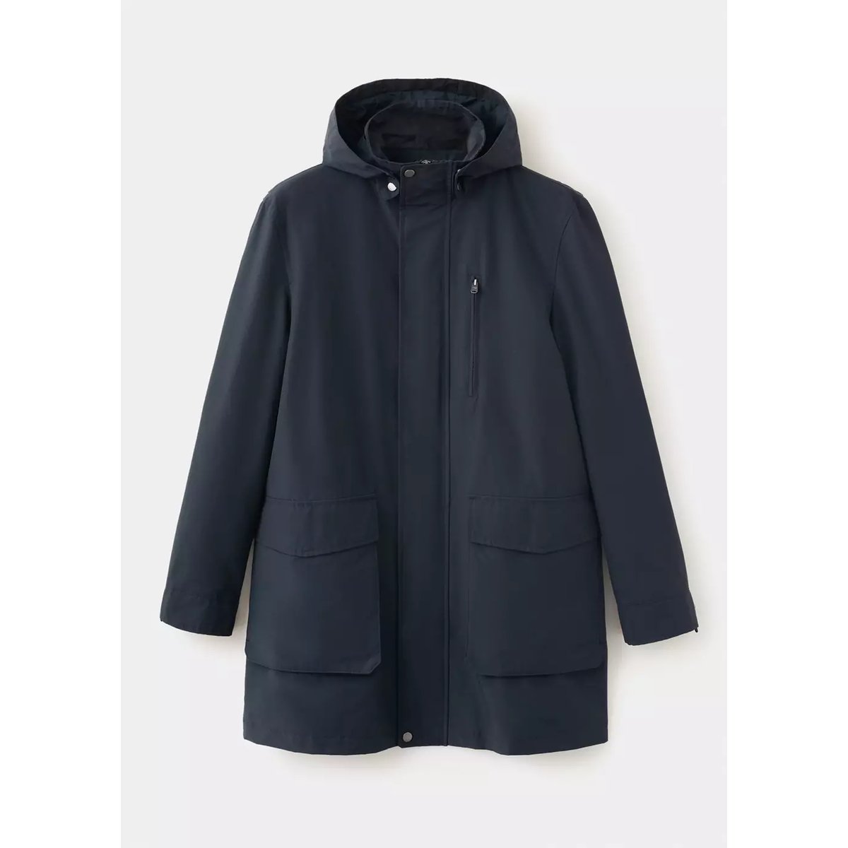 Parka capuche résistante à l’eau bleu nuit, MANGO MAN