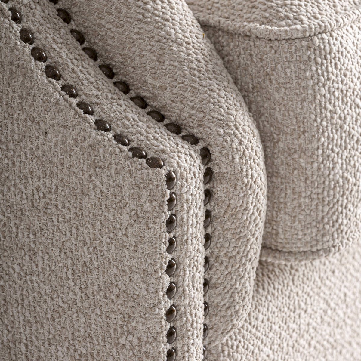 Fauteuil bergère classique en bois crème et bois brun, RECOLLECTION
