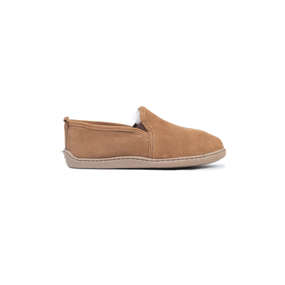 Mocassins en suede TWIN GORE marron clair, MINNETONKA